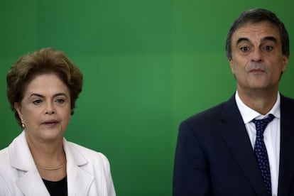 Dilma e Cardozo na posse de Wellington César Lima no Ministério da Justiça.