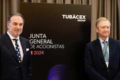 Jesús Esmoris y Manuel Moreu, CEO y presidente de Tubacex, respectivamente.