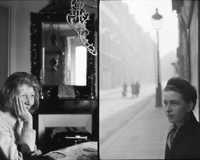 Violette Leduc (izquierda) y Simone de Beauvoir, retratadas por Henri Cartier Bresson.