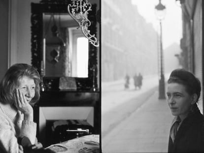 Violette Leduc (izquierda) y Simone de Beauvoir, retratadas por Henri Cartier Bresson.