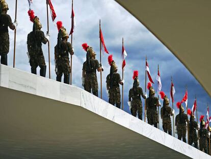 Dragões da Independência na rampa do Planalto.