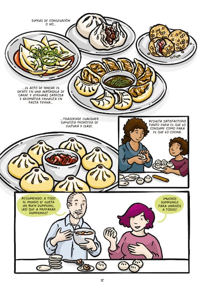 Interior del cómic ¡Dumplings! (Libros Cúpula).