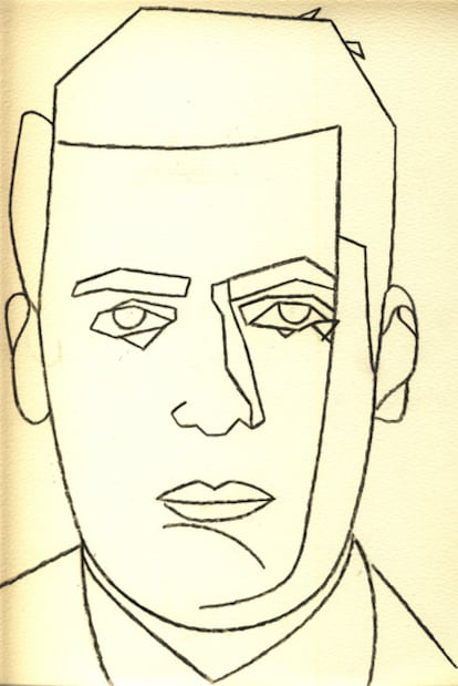 Mario Vargas Llosa, en un retrato realizado por Eduardo Arroyo para Babelia.