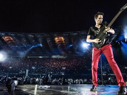 El cantante y líder de Muse, Matthew Bellamy, en un momento del concierto del grupo en Roma el pasado 6 de julio.