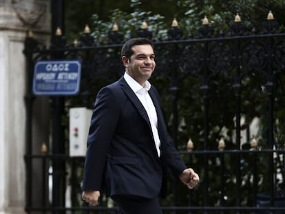 Tsipras, este lunes en Atenas.