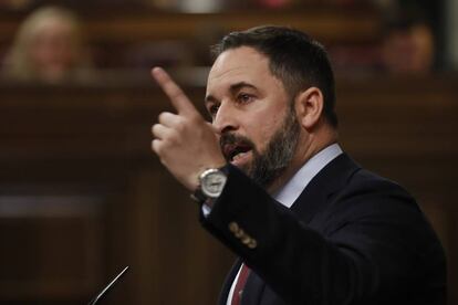 Santiago Abascal, en el Congreso de los Diputados.