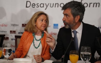 Carlos Lesmes, presidente del Tribunal Supremo y del Consejo General del Estado, y Consuelo Madrigal, fiscal General del Estado.