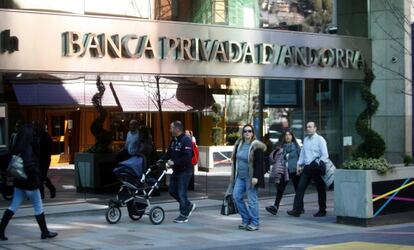 Vista exterior de la sede central de Banca Privada de Andorra, en el Principado.