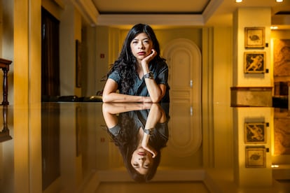 La periodista Patricia Evangelista, en un hotel céntrico, en Madrid. 