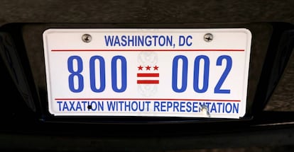 Una matr&iacute;cula de Washington reivindica la representaci&oacute;n pol&iacute;tica de sus residentes.