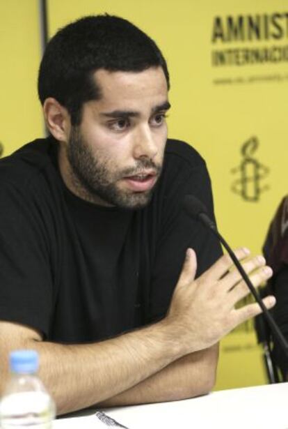 Gabriel Jimenez, detenido por la policía en la manifestacion 'Rodea el Congreso'
