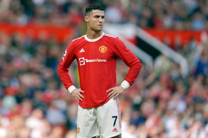 Cristiano Ronaldo, durante un partido del Manchester United contra el Norwich City de la última Premier League.