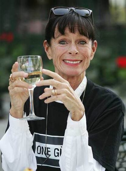 Geraldine Chaplin, en la madrileña plaza de Oriente.