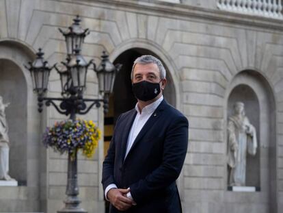 El socialista Jaume Collboni, el 24 de març passat, a la plaça de Sant Jaume de Barcelona.