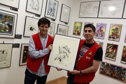 La joya de la corona del museo, que sujetan los hermanos Marugán dueños de la tienda, es este original de Jack Kirby, el rey del cómic de superhéroes y creador de Los Cuatro Fantásticos o Los Vengadores, que data de los cincuenta. Con la apariencia de un Tarzán rubio, Kamandi es un superviviente de un mundo post-apocalíptico que lucha por no ser controlado por el universo animal.