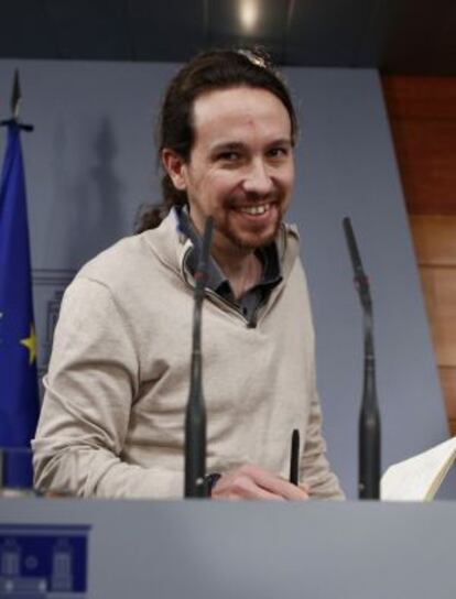 Pablo Iglesias, este lunes en La Moncloa. 