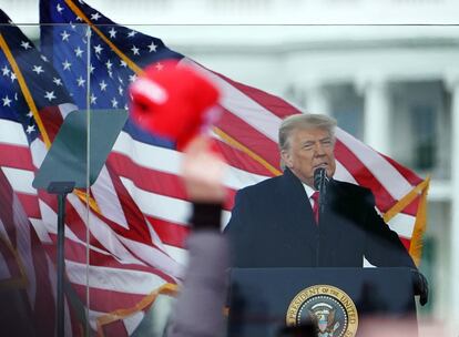 Donald Trump durante su mitin del 06 de enero del 2021.