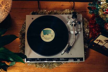 Un tocadiscos en navidad