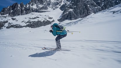 Benjamin Védrines durante su ascenso al Mont Blanc en una foto cedida por el alpinista.