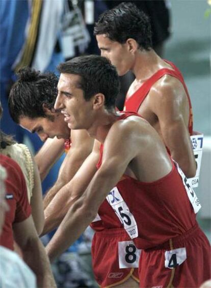 Los tres atletas, tras la carrera