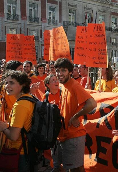 Jóvenes investigadores, en una reciente protesta en Madrid.