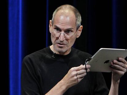 Steve Jobs, en una presentaci&oacute;n de Apple en 2011. 