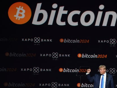 El presidente electo de EE UU, Donald Trump, en un acto a favor del bitcoin celebrado en Nashville, el pasado mes de julio, durante la campaña presidencial.