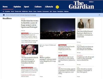 Captura del medio 'The Guardian'.
