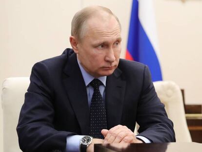 El presidente ruso, Vladímir Putin, en las afueras de Moscú (Rusia), el pasado 28 de marzo.