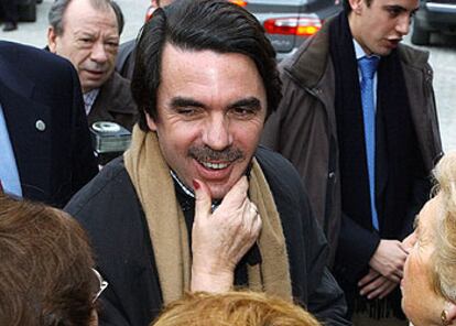 José María Aznar, ayer, durante su visita a Pamplona.