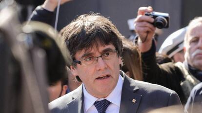 Carles Puigdemont abandona la cárcel de Neumünster en Alemania.