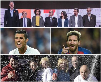 Imágenes de la campaña electoral en Cataluña, de las estrellas del Real Madrid y el Barcelona, y de la celebración de la Lotería de Navidad de 2016