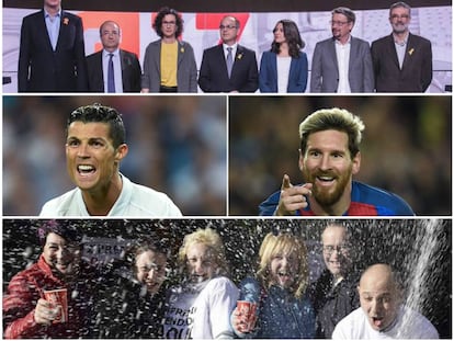 Imágenes de la campaña electoral en Cataluña, de las estrellas del Real Madrid y el Barcelona, y de la celebración de la Lotería de Navidad de 2016