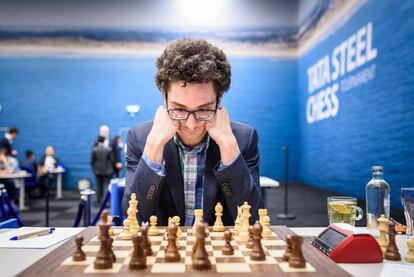 Fabiano Caruana, el pasado enero durante el Festival Tata en Wijk aan Zee (Países Bajos)