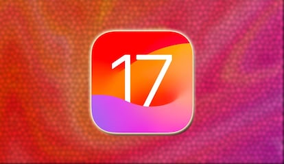 Logo de iOS 17 con fondo de color