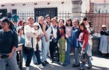 Andrade, en el centro, junto a otras reclusas