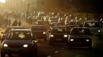 Traffic in Monte Video, Uruguay.