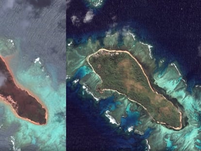 Antes y después de Tonga tras la erupción del volcán.