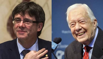 Carles Puigdemont y Jimmy Carter.