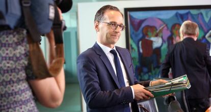 El ministro de Justicia Heiko Maas, durante la reuni&oacute;n de gabinete en Berl&iacute;n, el pasado 1 de junio.