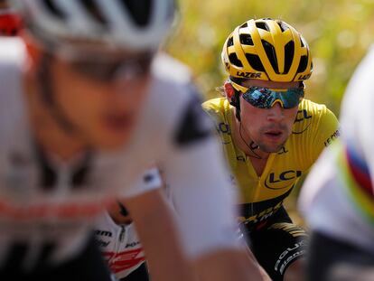 Primoz Roglic, este viernes con el 'maillot' amarillo en la 19ª etapa del Tour.