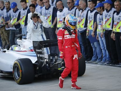 Fernando Alonso, durante el Gran Premio de Rusia.