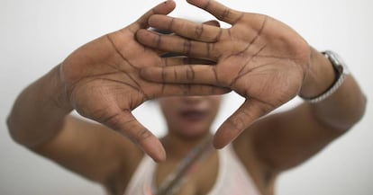 Una mujer que llegó a Europa, víctima de la tratas de personas.