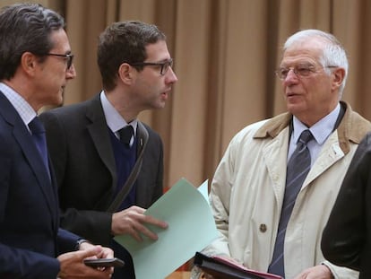 El ministre d'Afers Exteriors, Josep Borrell, en la Comissió de Cooperació Internacional al Congrés dels Diputats.