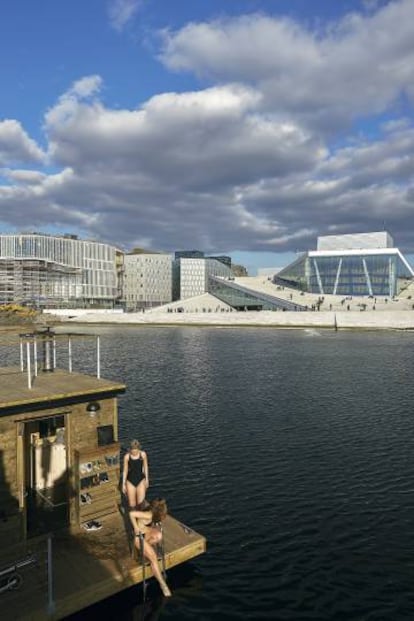 Sauna ecológica en el fiordo de Oslo.