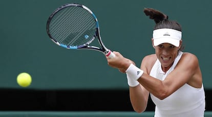 Muguruza, durante el partido ante Rybarikova.