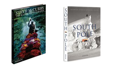 De izquierda a derecha, libro sobre Steve McCurry, de la editorial Phaidon (325 euros). South Pole, de Assouline (2.375 euros)