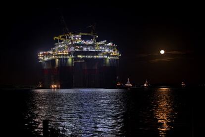 Una plataforma de Chevron en las costas de Texas en el Golfo de México.