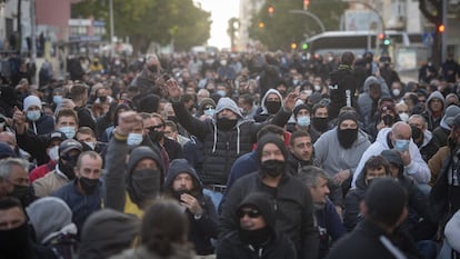 Protestas del sector del metal, el pasado mes de noviembre en Cádiz.