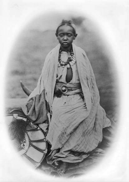 El príncipe etíope Alemayehu, en una imagen con fecha aproximada de 1868.